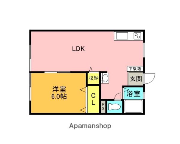 サンシティ細野(1LDK/1階)の間取り写真