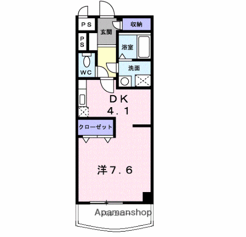 シャン・アヴェニュ(1K/2階)の間取り写真