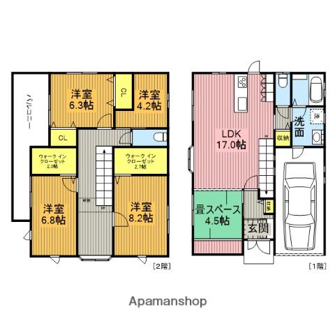 埼玉新都市交通 内宿駅 徒歩12分 2階建 築20年(3SLDK)の間取り写真