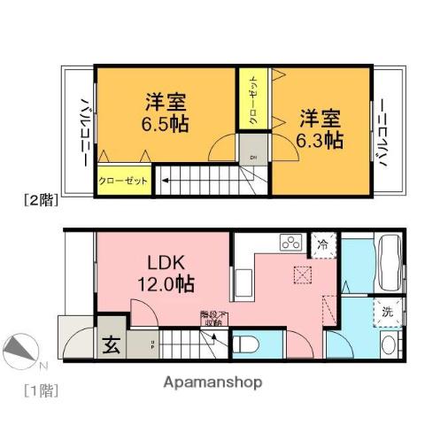 鴻巣ヤマトハウス(2LDK/1階)の間取り写真