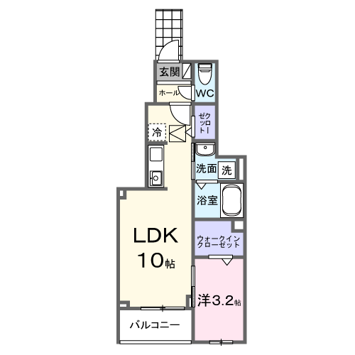 アーバンヒルズⅤ(1LDK/1階)の間取り写真
