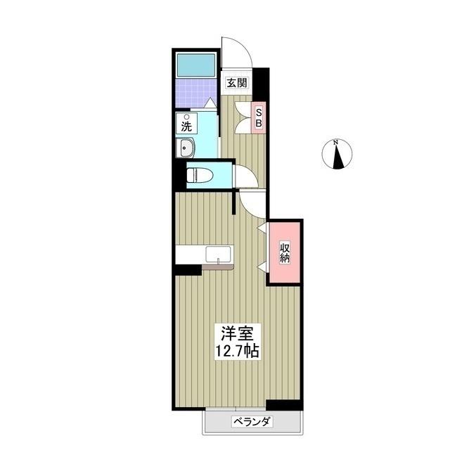 マーベラススクエアⅠ(ワンルーム/1階)の間取り写真