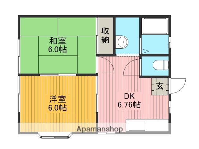 島田コーポ(2DK/1階)の間取り写真