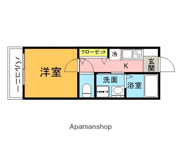 NAT上尾(1K/2階)の間取り写真