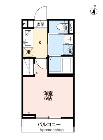 NISSIN SMART COURT(1K/1階)の間取り写真