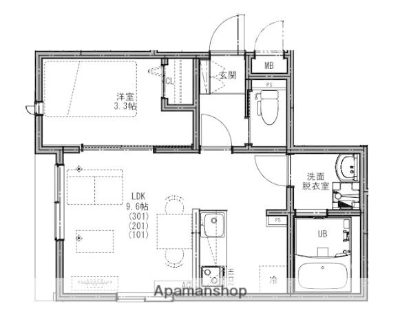 KEIAI RESIDENCE 上尾Ⅴ(1LDK/1階)の間取り写真