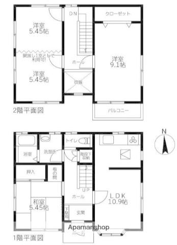 高崎線 桶川駅 徒歩52分 2階建 築26年(4LDK)の間取り写真