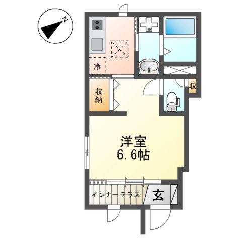 コンフォール・エメ(1K/1階)の間取り写真