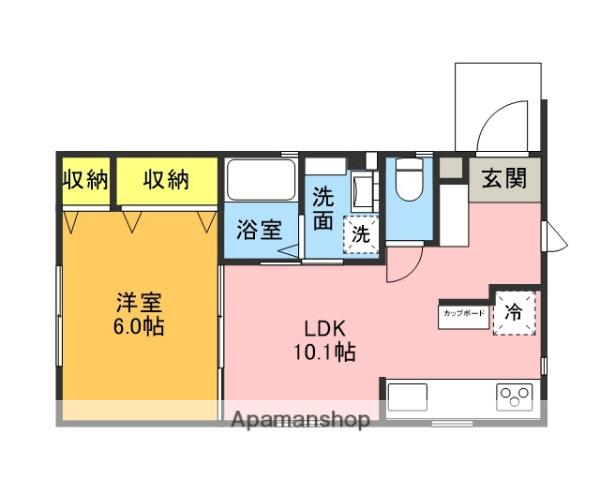 Kハウスアパート(1LDK/1階)の間取り写真