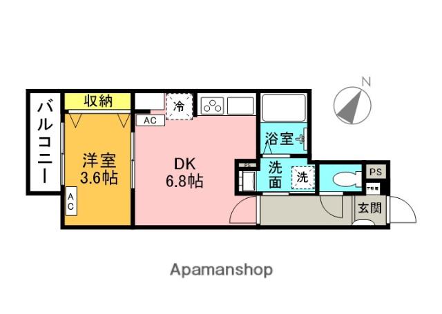 ARIETTA TAKINISHI(1DK/2階)の間取り写真
