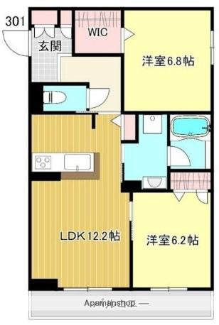 ブランバーチ ネスト(2LDK/3階)の間取り写真