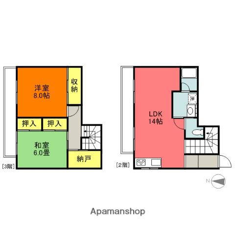 ビューパレ(2LDK/2階)の間取り写真