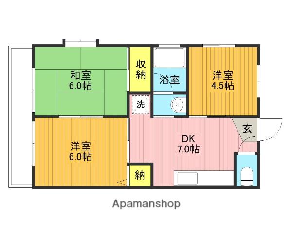 ミツイハイツNO.1(3DK/1階)の間取り写真