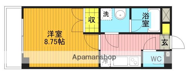 アミティ伊奈(1K/2階)の間取り写真