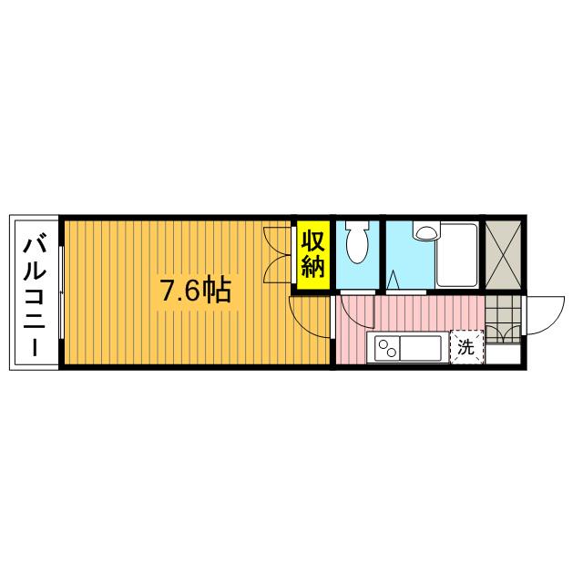 アンプルールフェールグランデール(1K/1階)の間取り写真