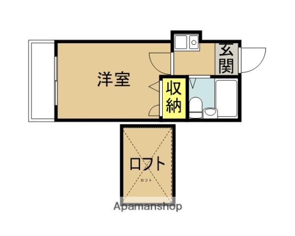 エイコウハウス(ワンルーム/2階)の間取り写真