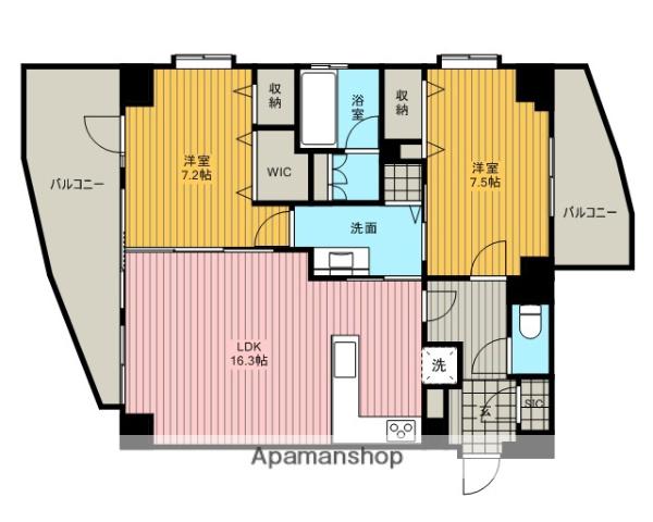 パンテオン常盤・北浦和公園前(2LDK/10階)の間取り写真