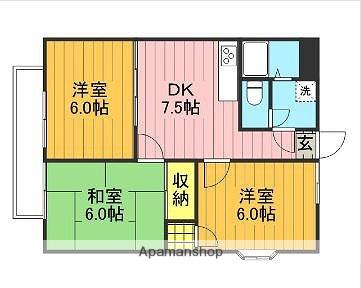 エランドール(3DK/3階)の間取り写真