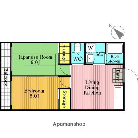 平田コーポ(2LDK/1階)の間取り写真