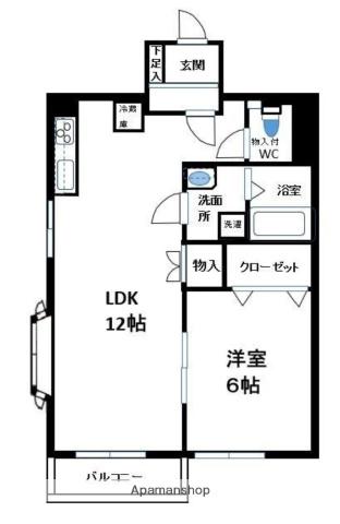 第ニ鳥越マンション(1LDK/1階)の間取り写真