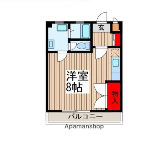 宮田ハイツ(1K/2階)の間取り写真