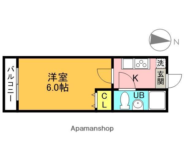 メリス下大久保(1K/1階)の間取り写真