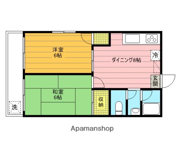 笹屋マンション(2DK/1階)の間取り写真