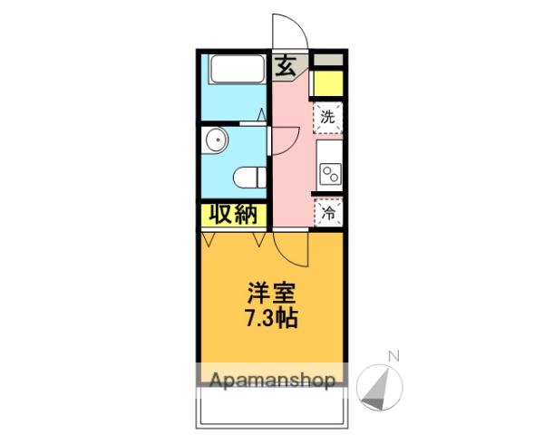 オークプラザ(1K/1階)の間取り写真