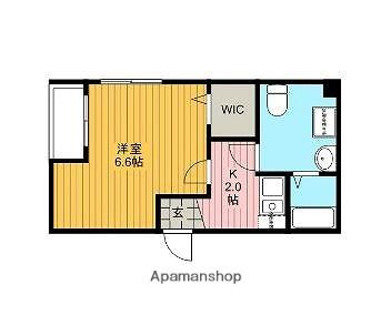 サンフラワーⅢ(1K/3階)の間取り写真