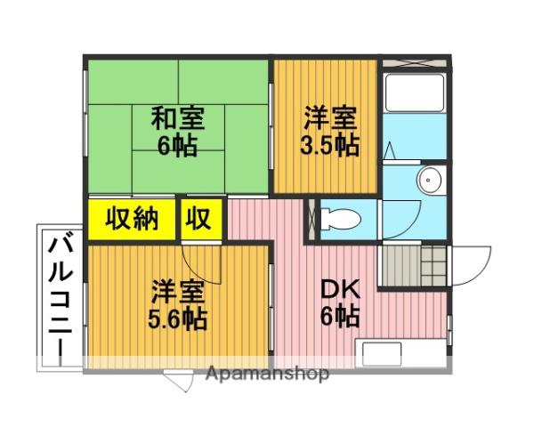 モンレーヴ浦和Ⅰ(3DK/2階)の間取り写真