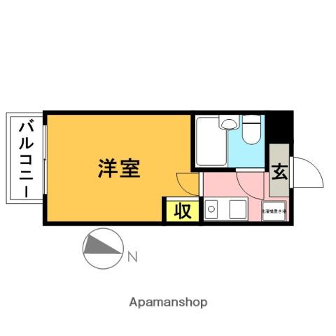 TOP中浦和(1K/2階)の間取り写真