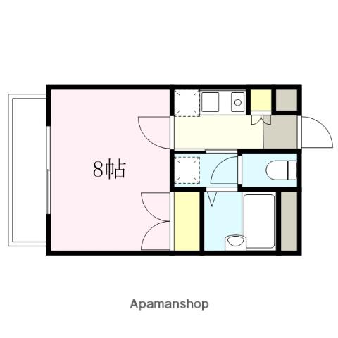 アルザス(1K/1階)の間取り写真