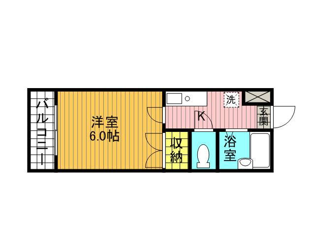 サンハイツB SHIBUYA(1K/2階)の間取り写真