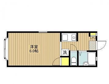 アルファヒルズ(ワンルーム/2階)の間取り写真