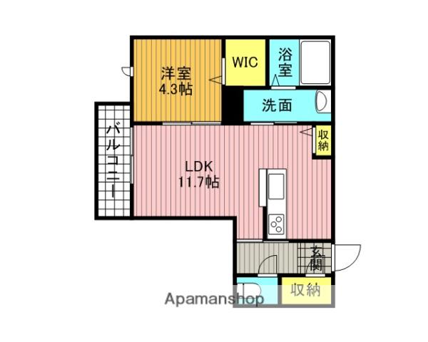 グランクオーレコルティナ(1LDK/3階)の間取り写真