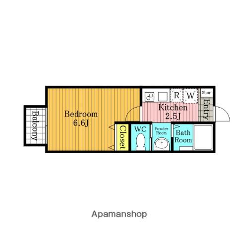 シャンクレール大久保領家(1K/1階)の間取り写真