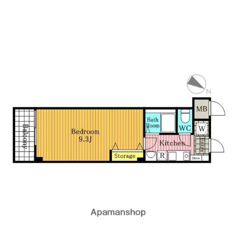 アトーレ鈴谷(1K/1階)の間取り写真