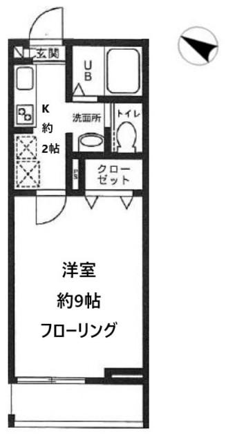 グランシャリオ浦和(1K/1階)の間取り写真