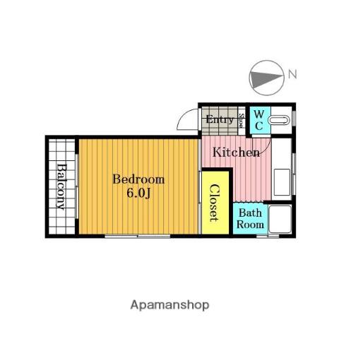 浦和コーポ(1K/3階)の間取り写真