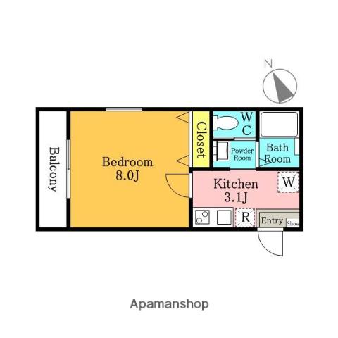 コンフォートレジデンス所沢(1K/1階)の間取り写真