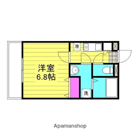 ドミノ浦和元町(1K/4階)の間取り写真
