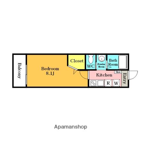 キャメルみずほ台ノア(1K/2階)の間取り写真