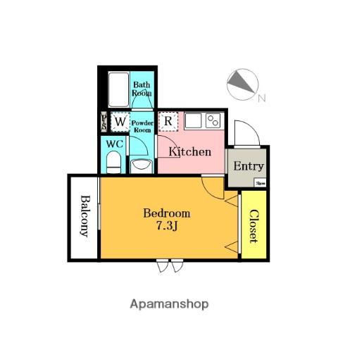 K-ルミエールⅡ(1K/1階)の間取り写真