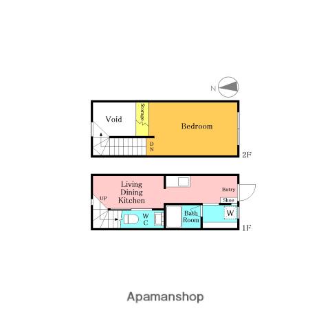 けやきハイム(1K/2階)の間取り写真