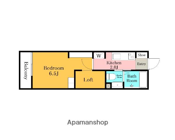 リバーフィールド鈴谷(1K/2階)の間取り写真