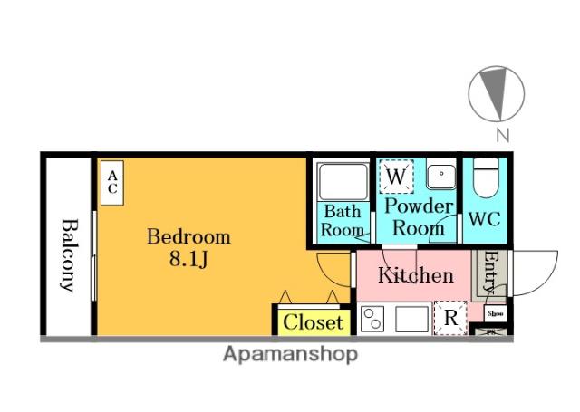 リーナ星の宮(1K/1階)の間取り写真