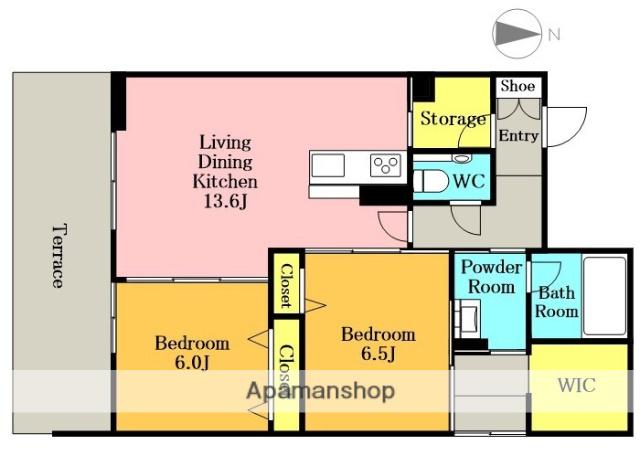 ラヴィエル(2LDK/2階)の間取り写真