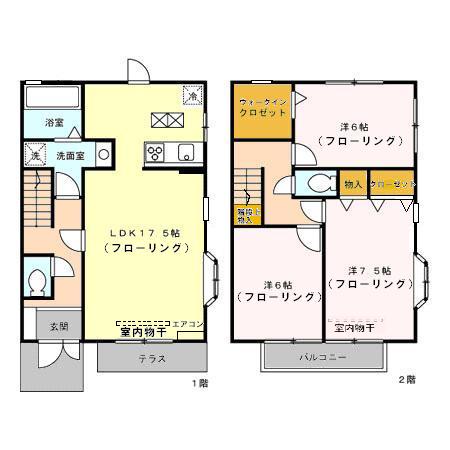 テラス瀬ヶ崎　ＡＢ(3LDK)の間取り写真