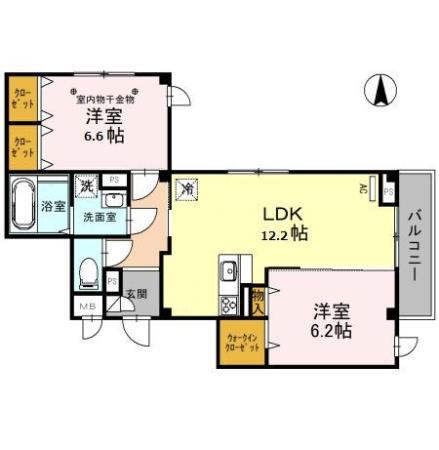 メゾン ド 常盤(2LDK/2階)の間取り写真