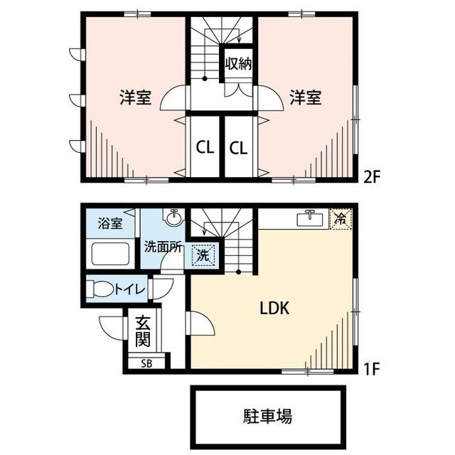 京浜東北・根岸線 北浦和駅 徒歩14分 2階建 築23年(2LDK)の間取り写真